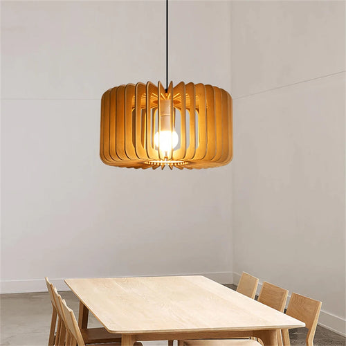 suspension moderne en bois en forme de citrouille artisanale pour décoration - vue 3 sur 19