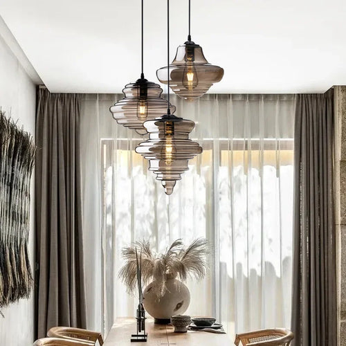 lampe suspendue en verre design moderne pour bars et cafés - vue 6 sur 12