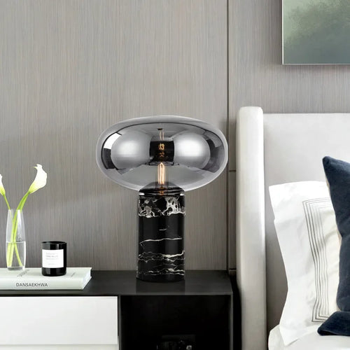 Minimalist Marble Decoration Desk Lamp Glass Desk Light for Bedroom - vue 6 sur 10