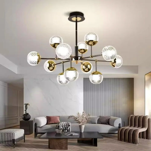 lustre design boules éclairage intérieur salon fantaisie - vue 5 sur 10