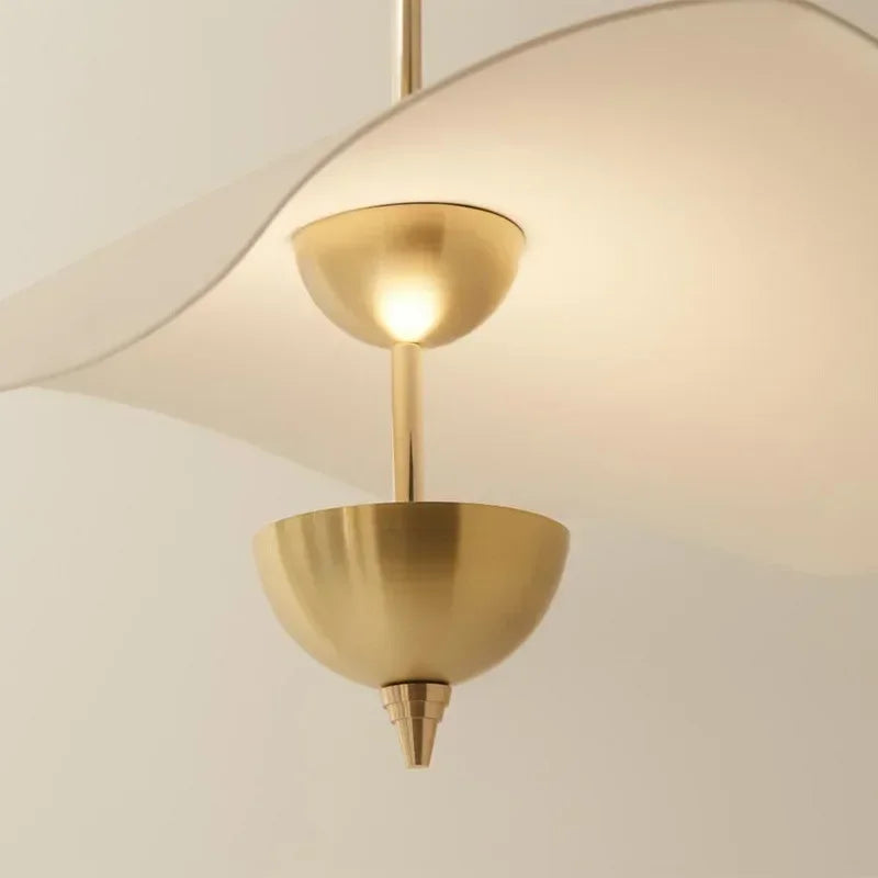 lustre nordique suspendu en acrylique art feuille de lotus moderne - vue 6 sur 11