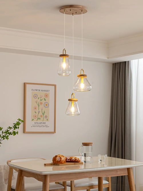 suspension abat-jour en verre transparent style art déco pour éclairage intérieur - vue 3 sur 11