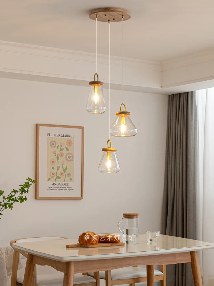 suspension abat-jour en verre transparent style art déco pour éclairage intérieur - vue 2 sur 11
