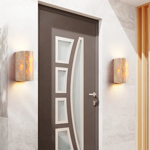 applique murale led en pierre pour décoration extérieure et ambiance chaleureuse - vue 5 sur 7