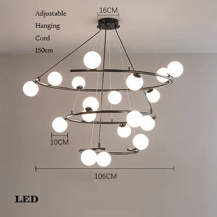 lustre créatif en fer et verre pour décoration élégante - vue 16 sur 16