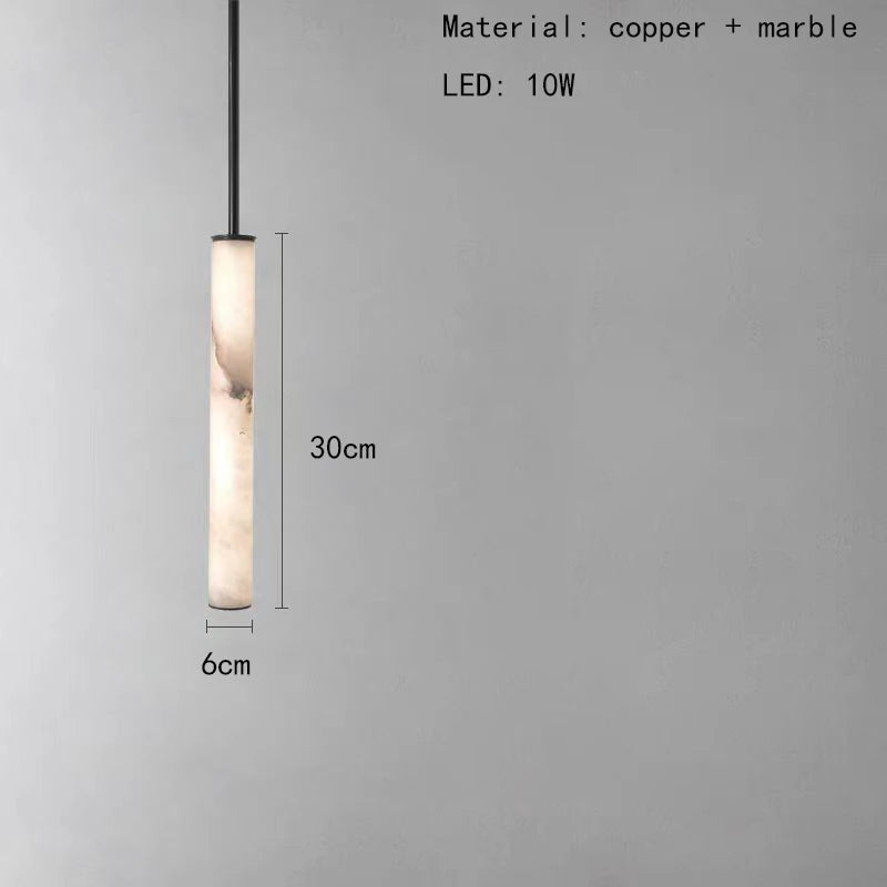 lustre en marbre et laiton 3000k avec cordon réglable pour intérieur - vue 9 sur 9