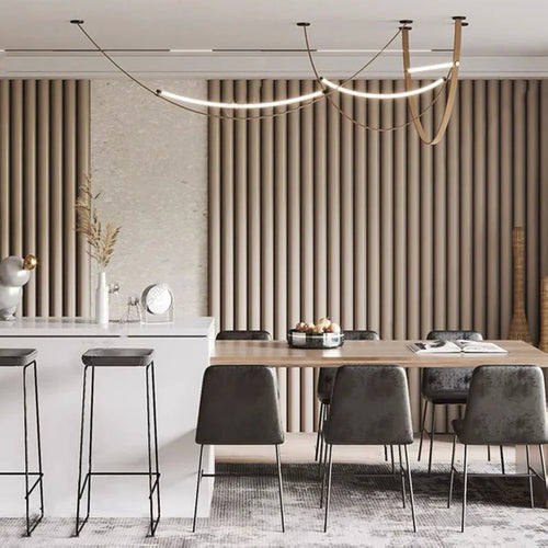 lustre led en silicone et cuir artificiel pour hôtel - vue 4 sur 11