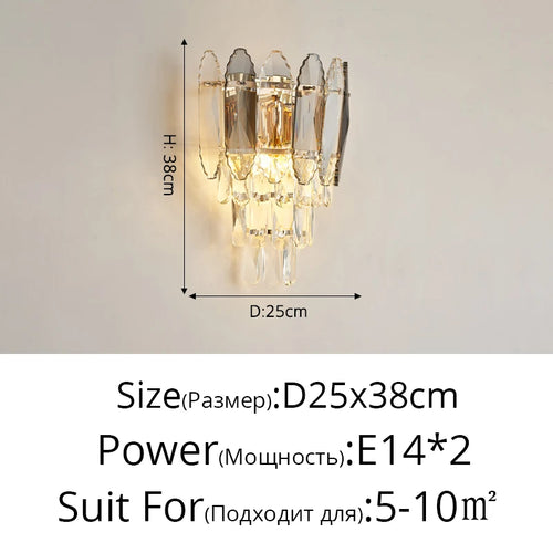 applique murale en cristal post-modernes style nordique simple - vue 13 sur 14