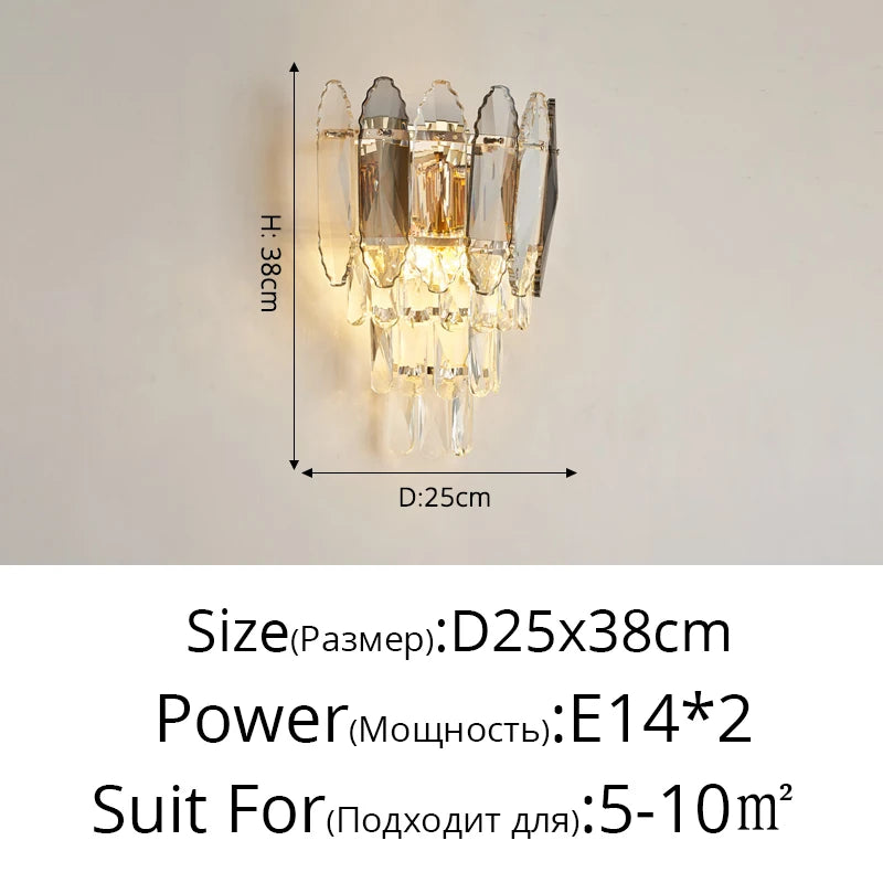 applique murale en cristal post-modernes style nordique simple - vue 13 sur 14