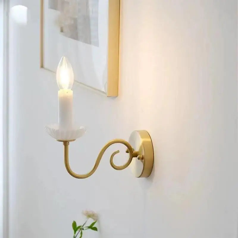 applique murale en céramique luxe style français rétro avec lumière LED - vue 4 sur 11