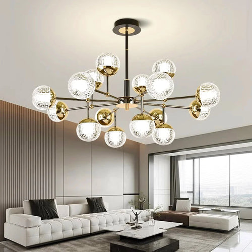 lustre design boules éclairage intérieur salon fantaisie - vue 3 sur 10