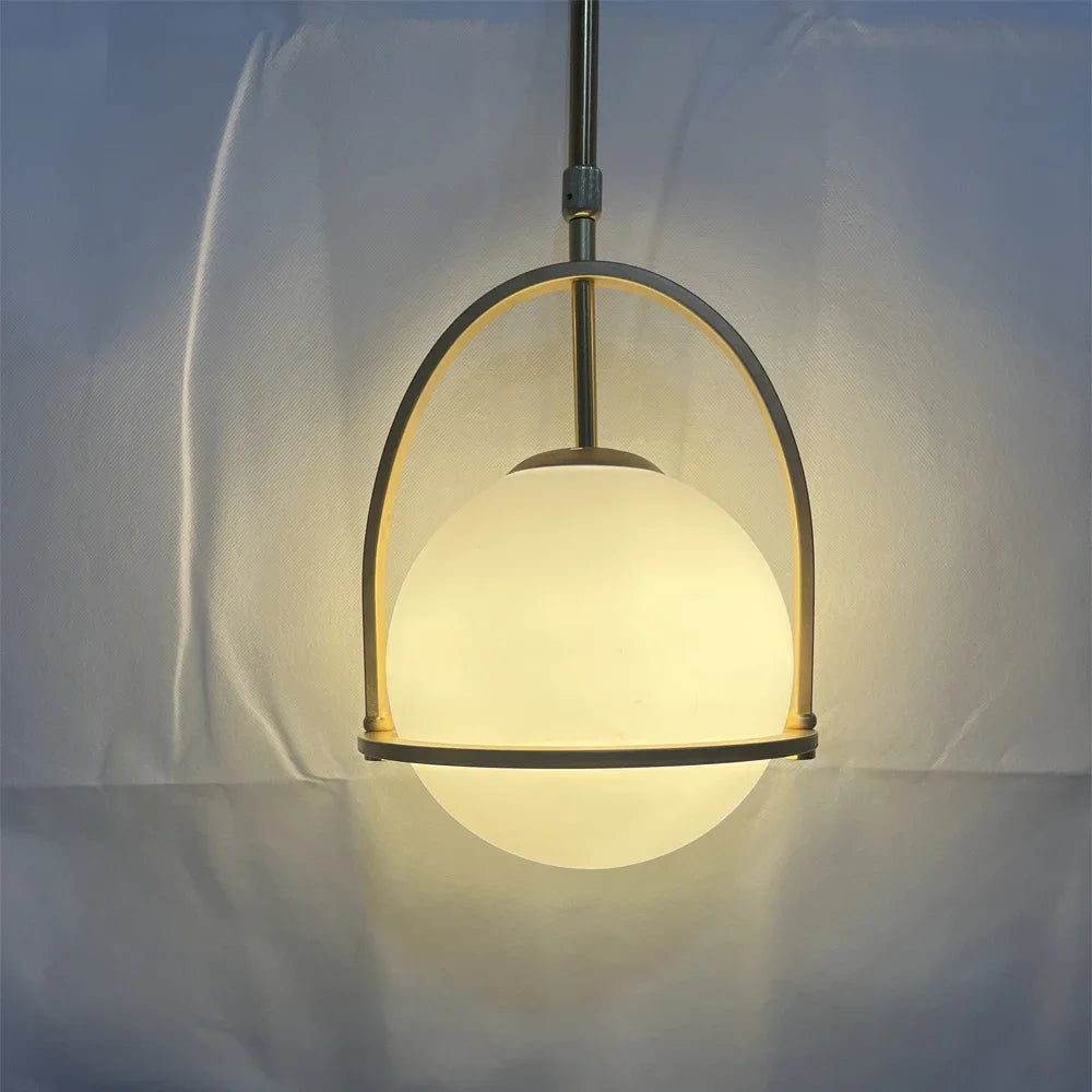 Nordic Globe Pendant Lamp Glass Ball Ceiling Suspension Hanging Light for Kitchen Island Dining Room - vue 6 sur 6