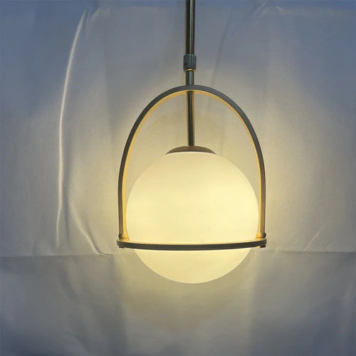 Nordic Globe Pendant Lamp Glass Ball Ceiling Suspension Hanging Light for Kitchen Island Dining Room - vue 7 sur 6
