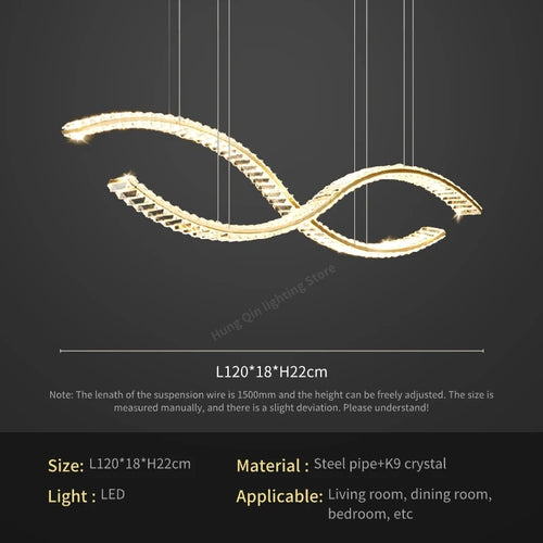 lustre en cristal élégant pour éclairage suspendu