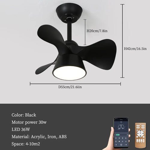 lustre moderne à led avec ventilateur pour intérieur - vue 11 sur 10