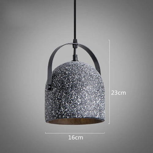 suspension en béton design abat-jour terrazzo style industriel créatif - vue 10 sur 9