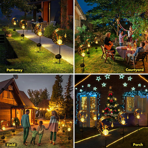 lampes solaires en verre pour jardin féérique décor extérieur - vue 9 sur 9