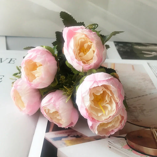 petit bouquet de fleurs artificielles pour décoration printanière et mariage - vue 6 sur 37