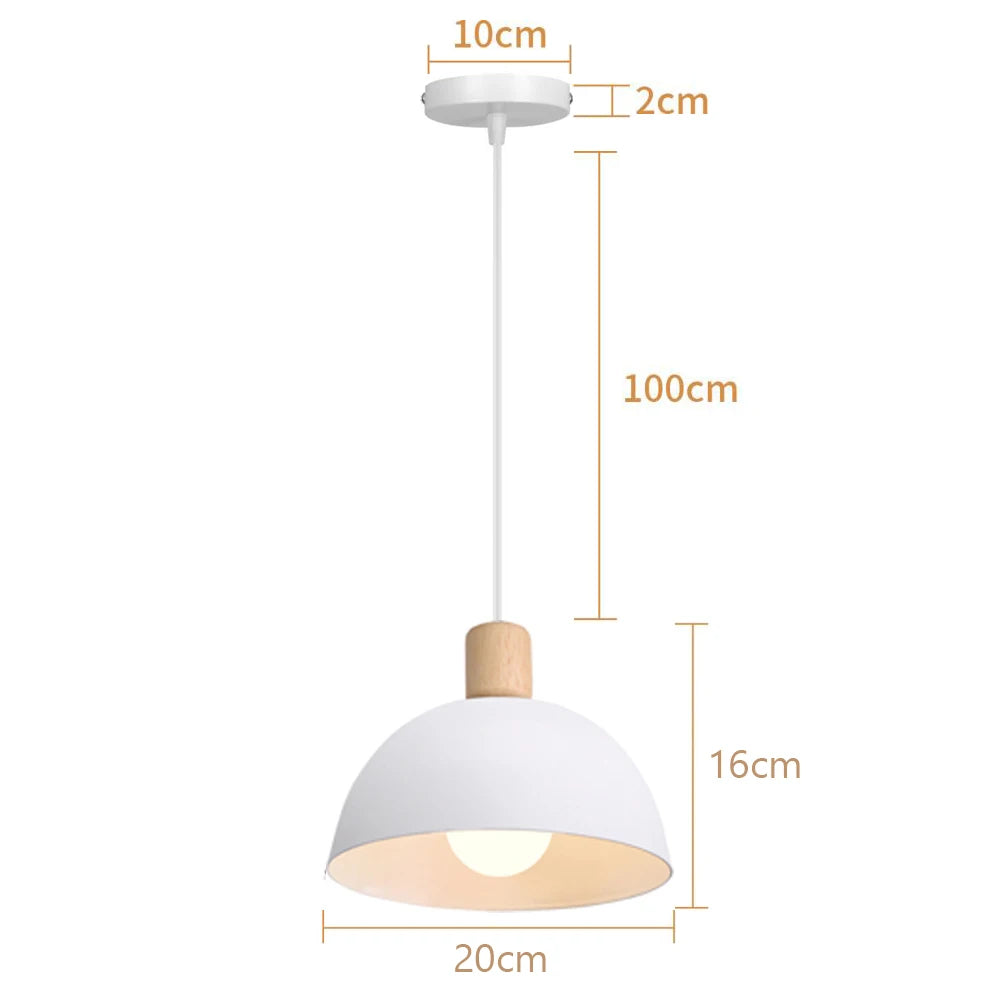 lustre nordique led en bois pour décoration maison - vue 12 sur 13