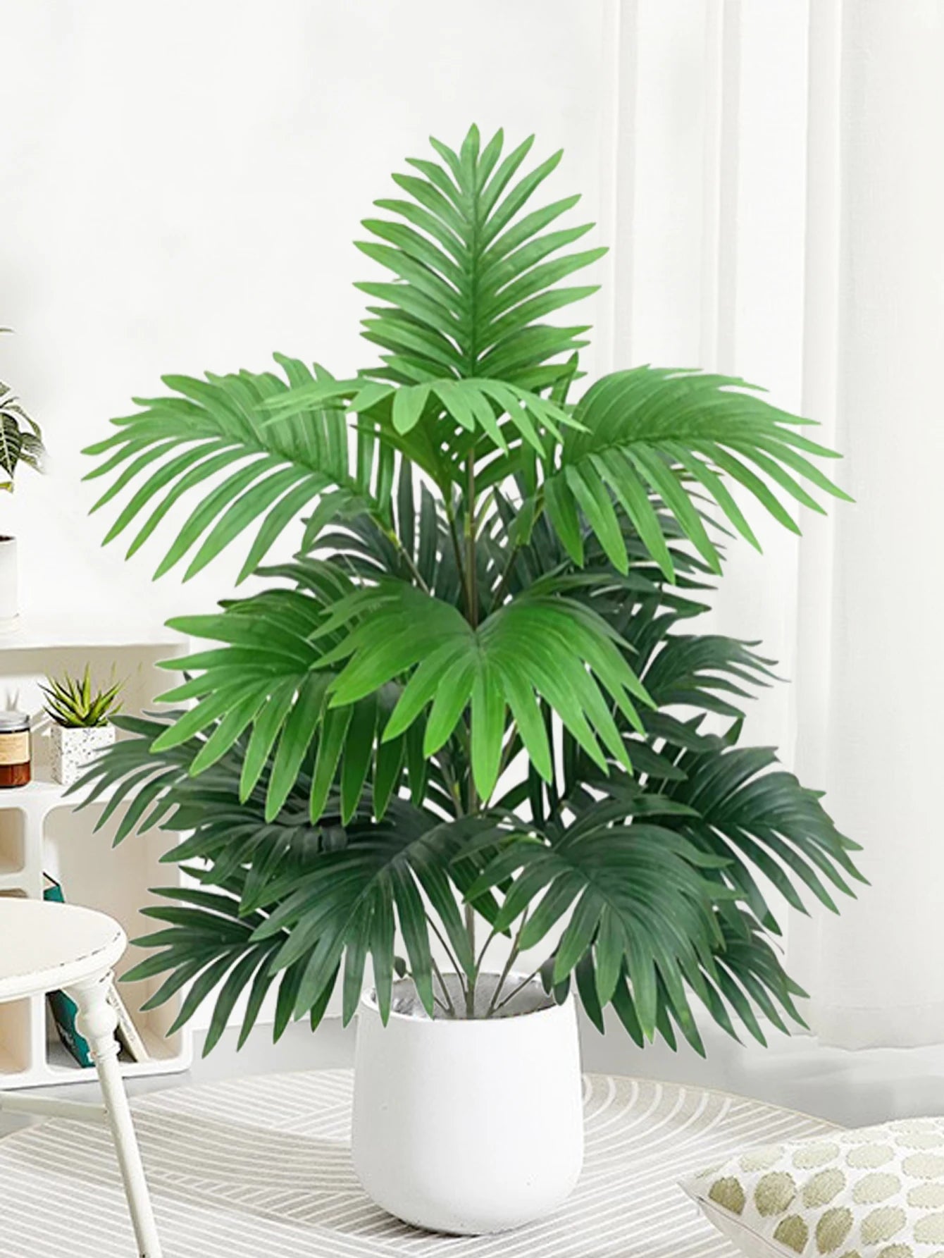 palmier artificiel avec feuilles tropicales pour décoration intérieure - vue 5 sur 8