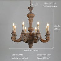 lustre en bois sculpté et verre de murano rétro élégant