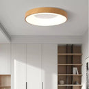 plafonnier chinois Ultra-mince rond en Grain de bois