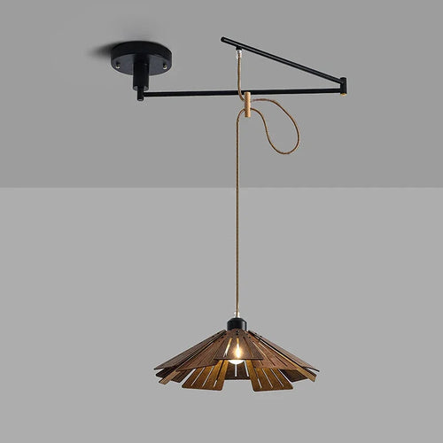 Minimalist Wooden Dining Table, Movable Pendant Light, LED Nordic Bar Counter, Living Room, Bedroom, Study, Pendant Light - vue 2 sur 11