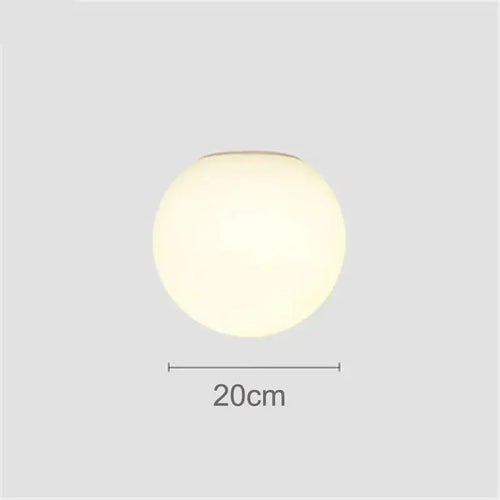 applique murale led moderne abat-jour rond en verre blanc - vue 8 sur 10