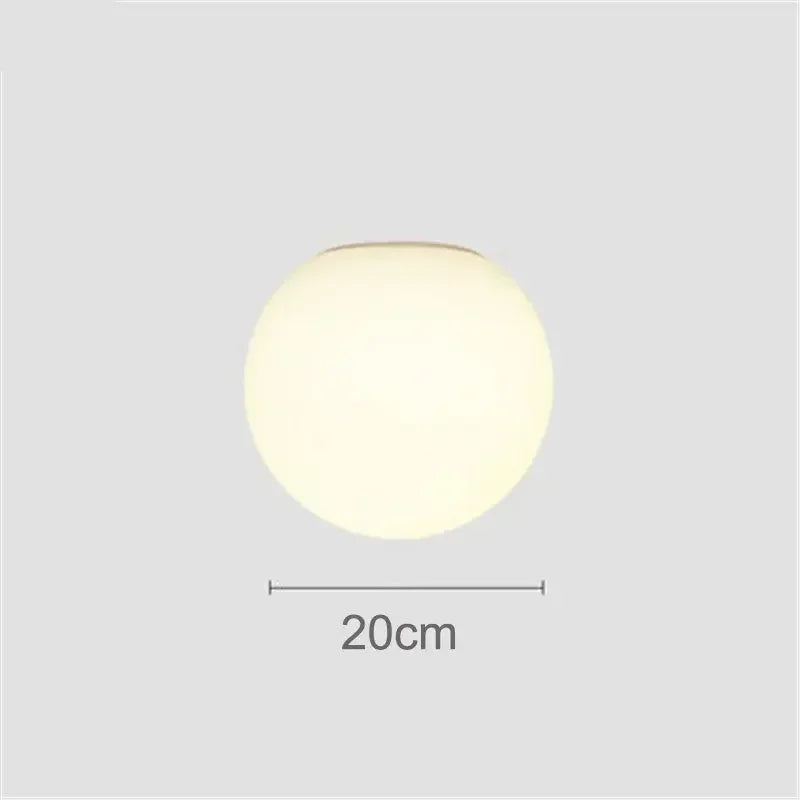 applique murale led moderne abat-jour rond en verre blanc - vue 7 sur 10