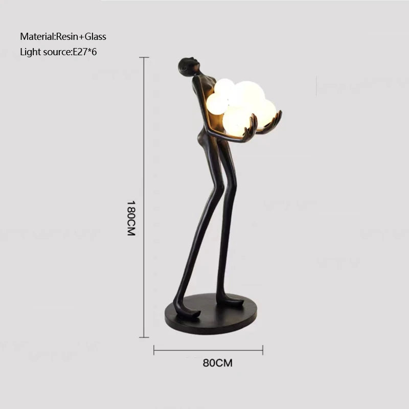 lampadaire postmoderne en résine et verre design élégant - vue 9 sur 9