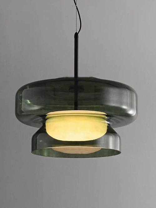 Suspension en verre vert moderne - vue 9 sur 9