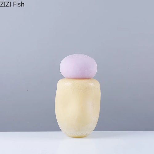 vase en verre décoratif avec couvercle pour fleurs artificielles - vue 3 sur 8