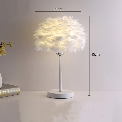 lampes de table modernes en plumes pour décoration douce et romantique - vue 10 sur 10