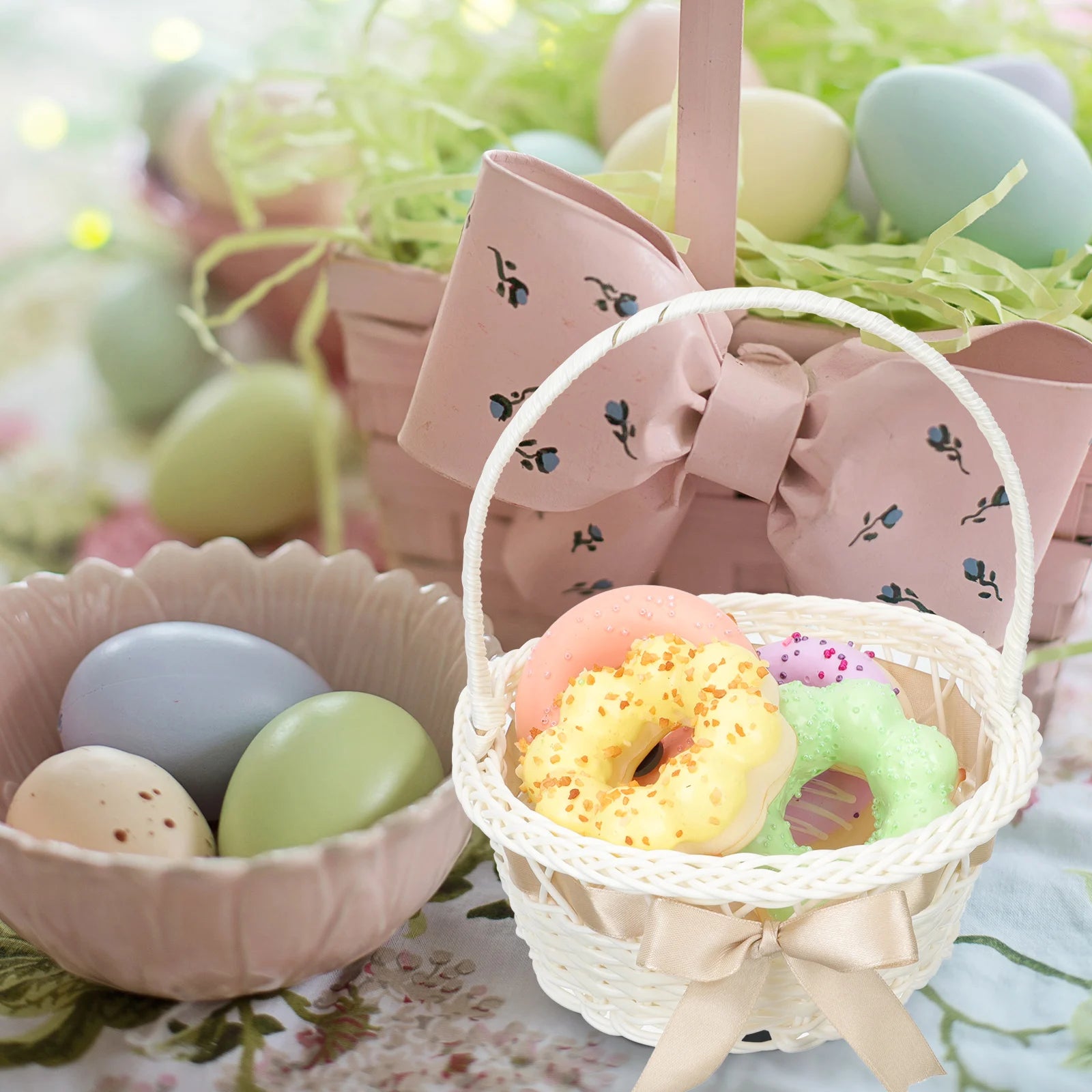 panier de fleurs en osier pour mariage et rangement - vue 7 sur 8