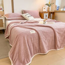plaid polaire doux couvre lit salon chambre uni