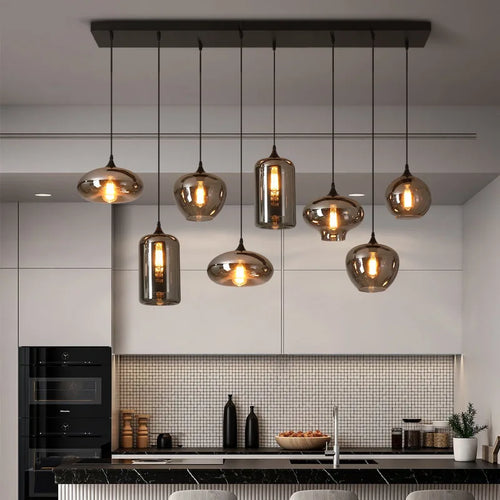 lustre nordique en verre pour éclairage moderne de restaurant et café - vue 3 sur 22