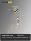applique murale goutte d'eau design moderne en cristal