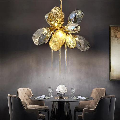 Lustre en verre post-modernes led de luxe - vue 5 sur 14