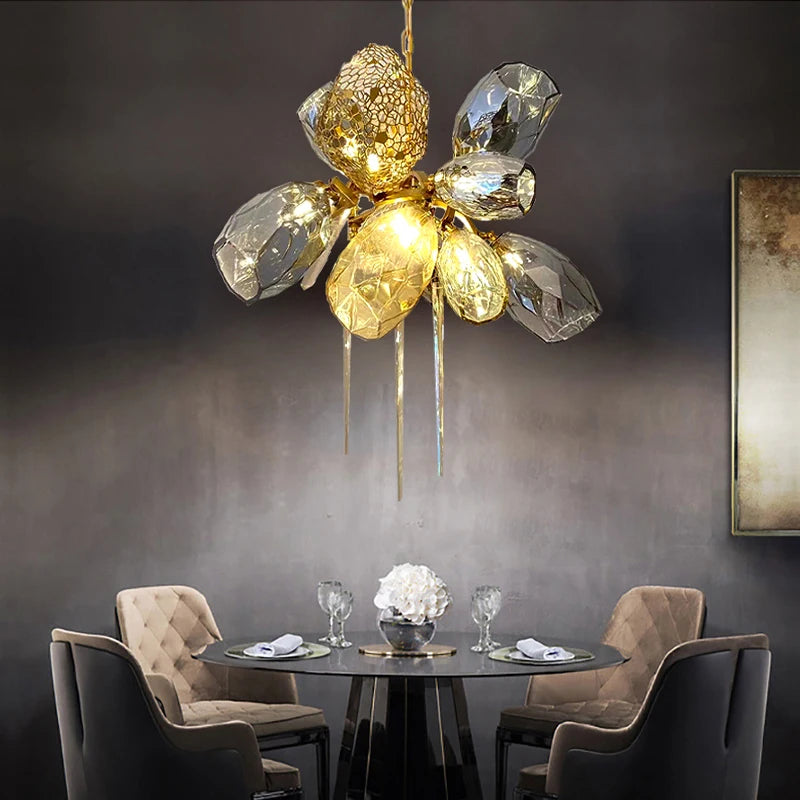 Lustre en verre post-modernes led de luxe - vue 4 sur 14
