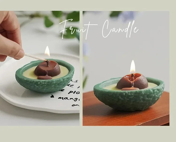 bougie parfumée aromathérapie imitation avocat en cire de soja - vue 4 sur 7