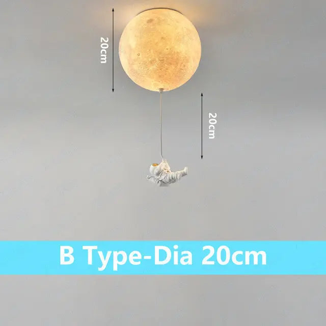 plafonnier lunaire décoratif avec astronaute idéal pour chambre - vue 8 sur 15