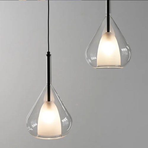 lustre design italien moderne minimaliste en verre - vue 3 sur 10