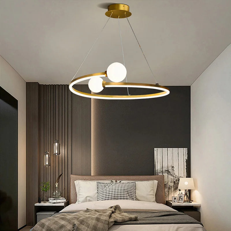 sandyha lustre moderne en anneau pour décoration intérieure - vue 4 sur 9