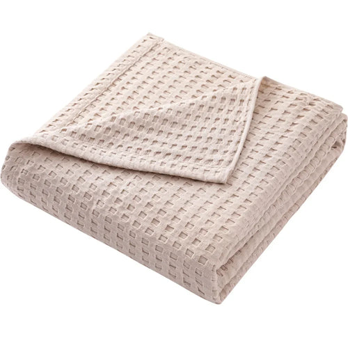 Plaid coton gaufré doux léger toutes saisons intérieur
