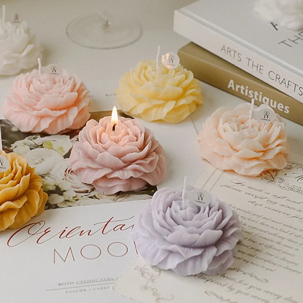 bougie 3d fleur dœillet décoration aromathérapie et cadeaux - vue 2 sur 11