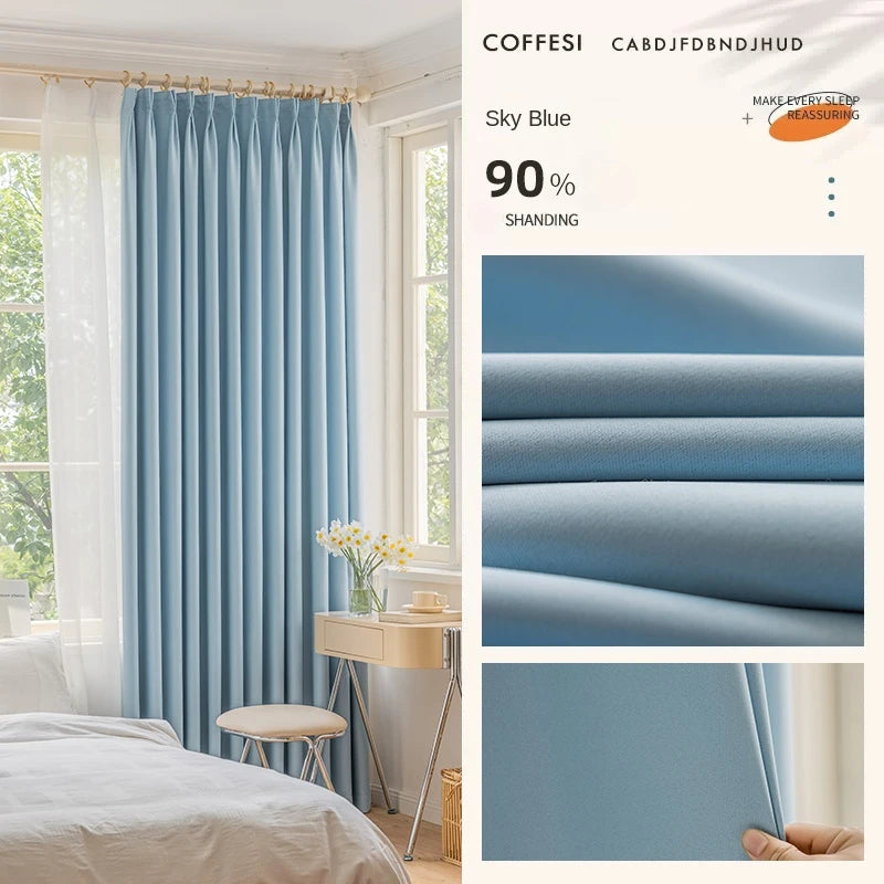 Rideau moderne plissé occultant luxe pour salon chambre - vue 8 sur 18