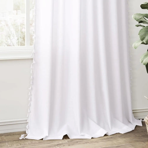 Voilage effet lin extra long sur mesure moderne - vue 5 sur 6