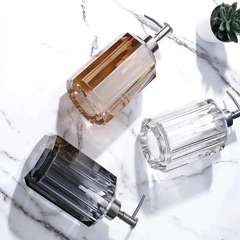 distributeur de savon liquide en cristal transparent pour salle de bain - vue 2 sur 20