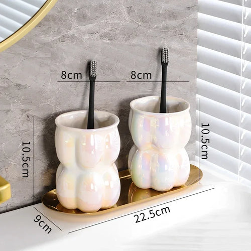 ensemble de décoration luxe en céramique pour salle de bain - vue 13 sur 18