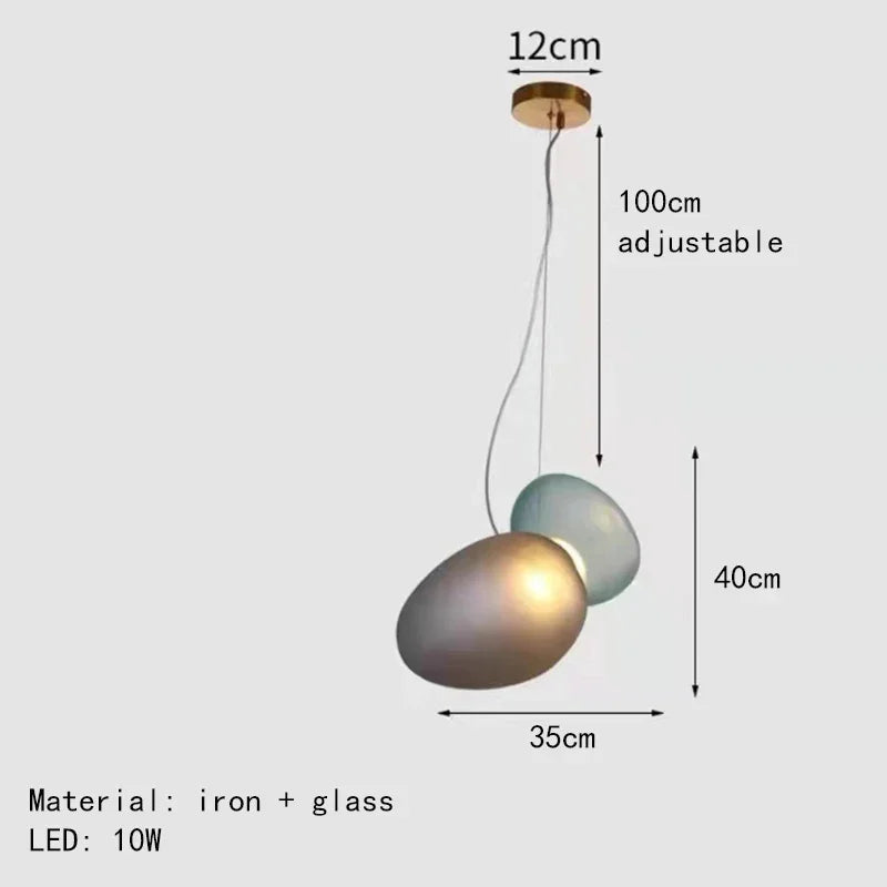 lustre en verre d'art nordique pour décoration intérieure et éclairage - vue 8 sur 28